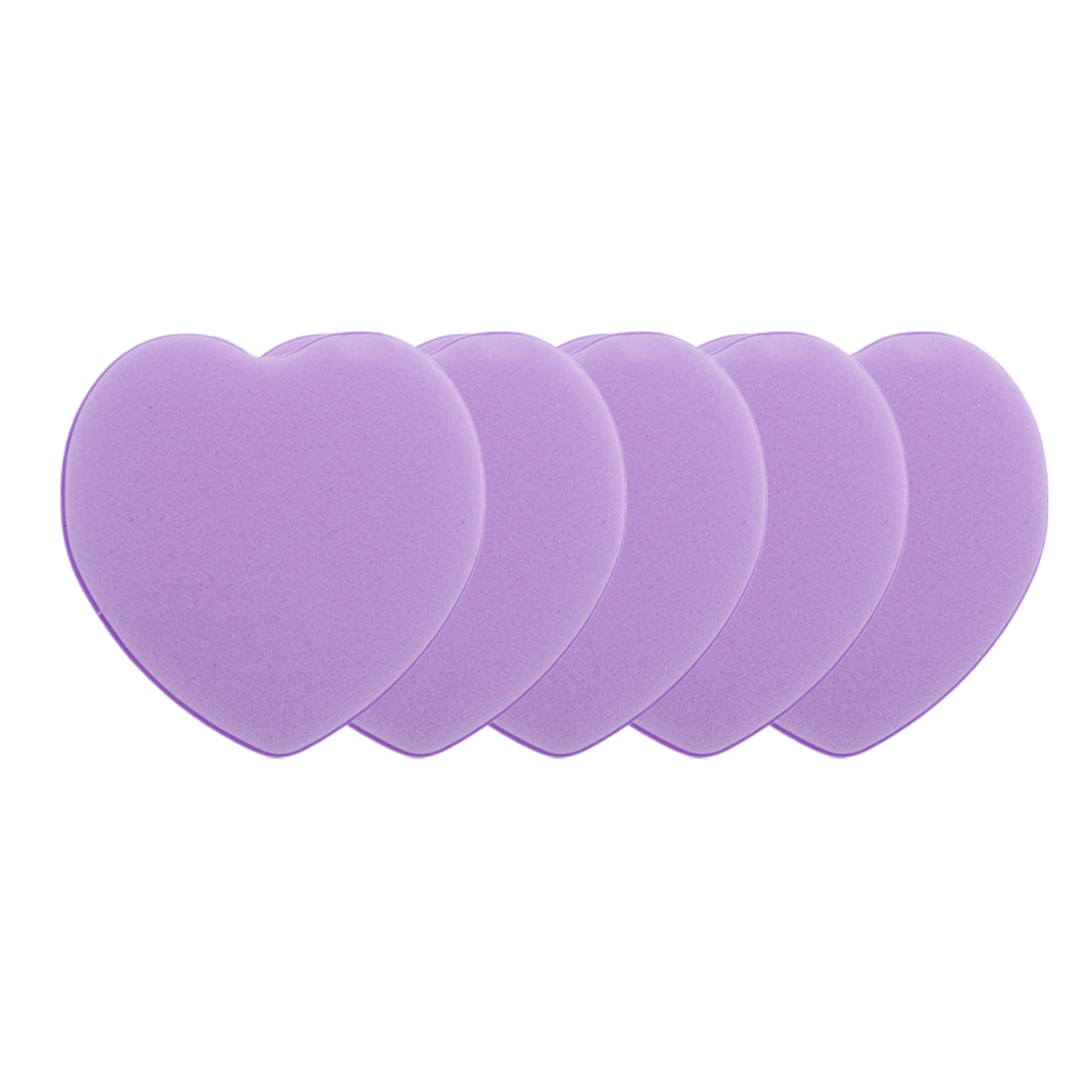 Unique Bargains 5 Pcs Heart-Shaped Face Makeup Sponge for Travel Purple