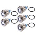 thumbnail image 1 of Unique Bargains 5 Pcs LED Indicator Light 12mm 12V Metal Shell Waterproof Pilot  Dash Signal Lamp Interior White, 1 of 6
