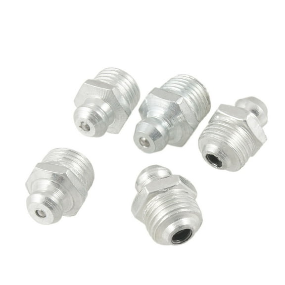 Unique Bargains 5 Pcs M10x1 Male Thread Straight Metal Grease Nipple Zerk Nozzle