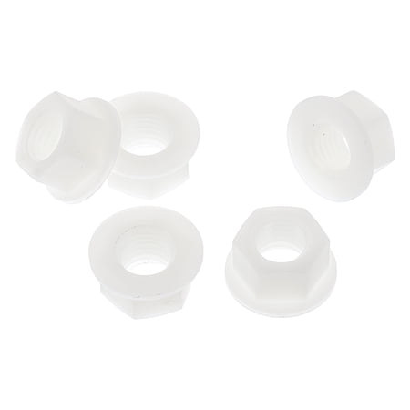 Unique Bargains 5 Pcs M12 Car Flange Nuts Nylon Flat Hex Lock Flange Nuts Non-Slip Lock Flange White for Car Motorcycle