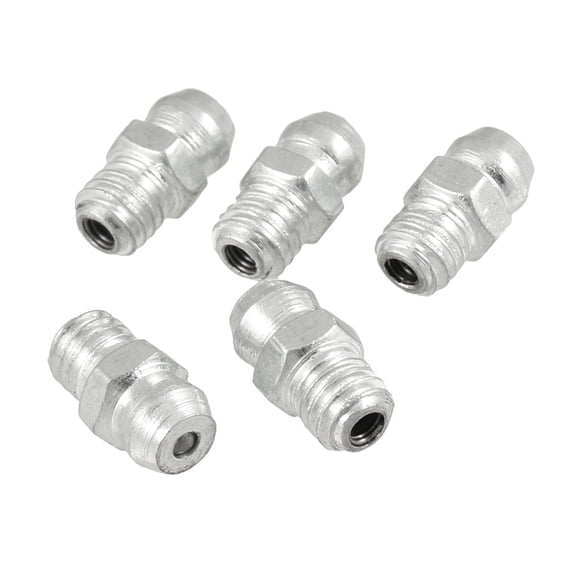 Unique Bargains 5 Pcs M6x1 Male Thread Straight Metal Grease Nipple Zerk Nozzle