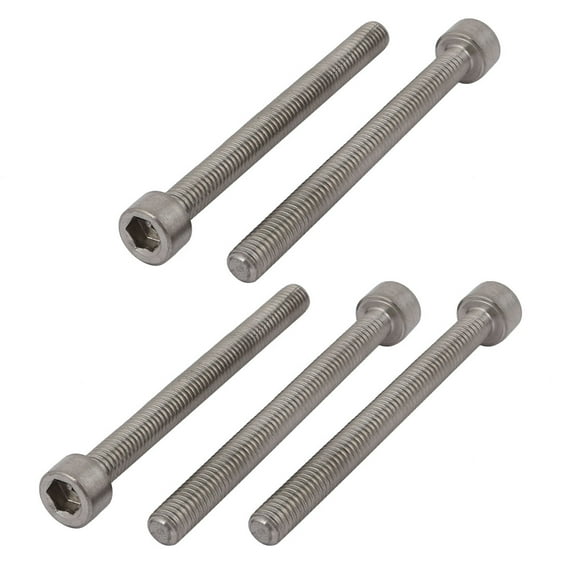 Unique Bargains 5 Pcs M6x60mm Thread Hex Socket Drive Cap Head Titanium Screw