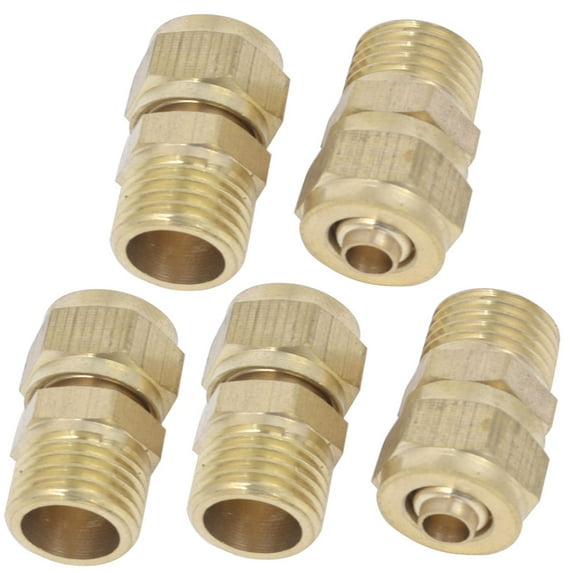 Unique Bargains 5 Pcs Metal Air Pneumatic Quick Socket Coupler Gold Tone for 8mm x 5mm Pipe