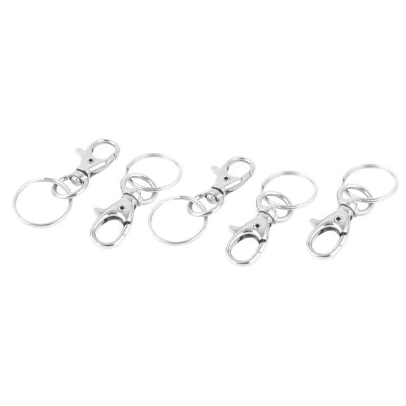 Unique Bargains 5 Pcs Metal Snap Hooks Lobster Clasps Swivel Trigger Clips Split Findings
