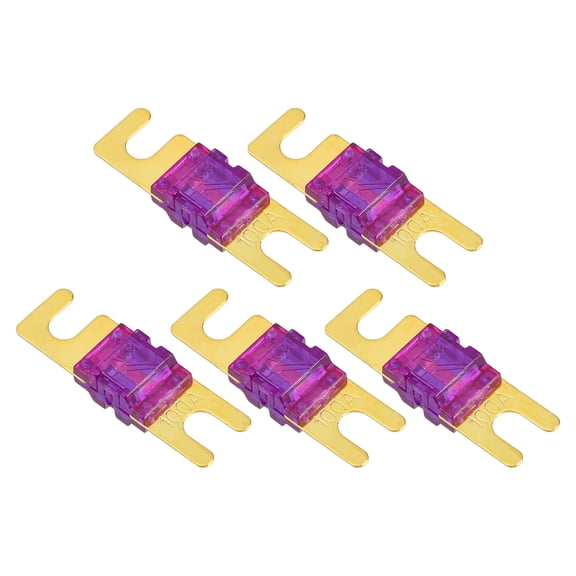 Unique Bargains 5 Pcs Mini ANL Fuses 100A Audio CD Fuse for Car Motorcycle Boat Durable Plastic Metal Gold Tone Purple
