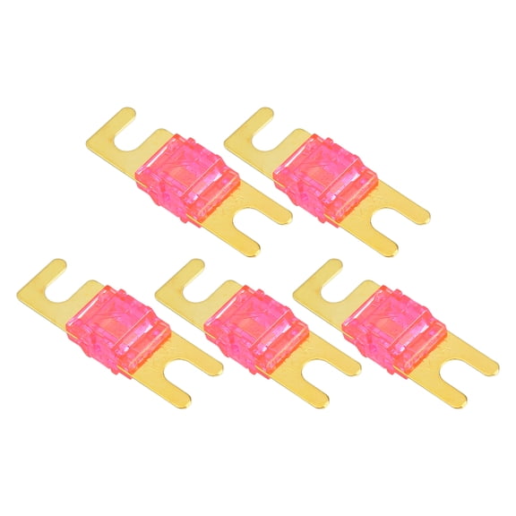 Unique Bargains 5 Pcs Mini ANL Fuses 125A Audio CD Fuse for Car Motorcycle Boat Durable Plastic Metal Gold Tone Pink