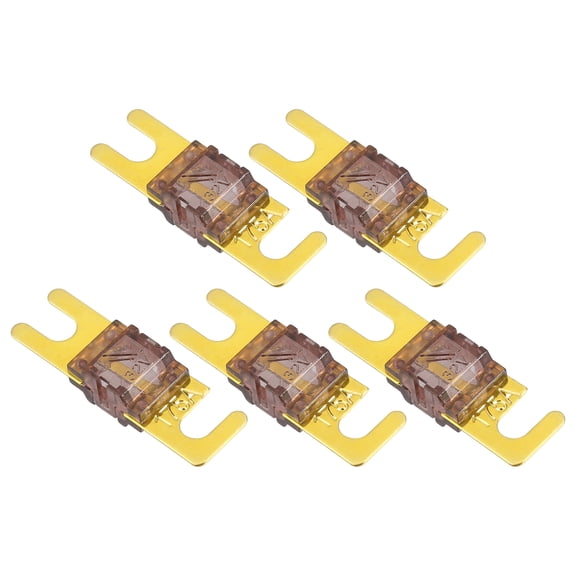 Unique Bargains 5 Pcs Mini ANL Fuses 175A Audio CD Fuse for Car Motorcycle Boat Durable Plastic Metal Gold Tone Brown