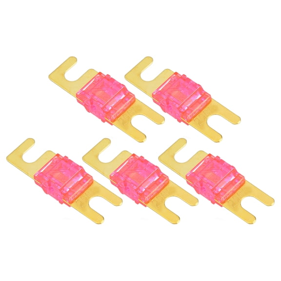 Unique Bargains 5 Pcs Mini ANL Fuses 200A Audio CD Fuse for Car Motorcycle Boat Durable Plastic Metal Gold Tone Pink