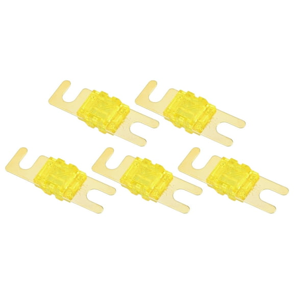 Unique Bargains 5 Pcs Mini ANL Fuses 20A Audio CD Fuse for Car Motorcycle Boat Durable Plastic Metal Gold Tone Yellow