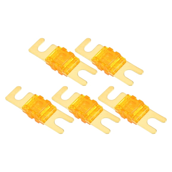 Unique Bargains 5 Pcs Mini ANL Fuses 40A Audio CD Fuse for Car Motorcycle Boat Durable Plastic Metal Gold Tone Orange