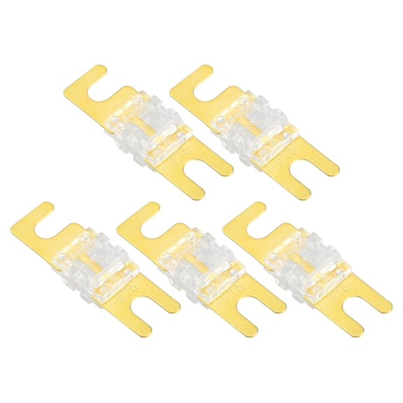 Unique Bargains 5 Pcs Mini ANL Fuses 80A Audio CD Fuse for Car Motorcycle Boat Durable Plastic Metal Gold Tone White