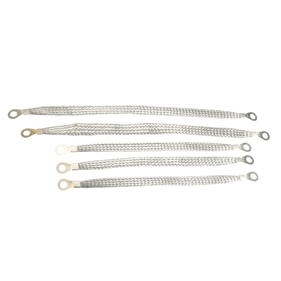 Unique Bargains 5 Pcs Outer Universal Automotive Ground Strap Durable Tinned Copper Silver Tone