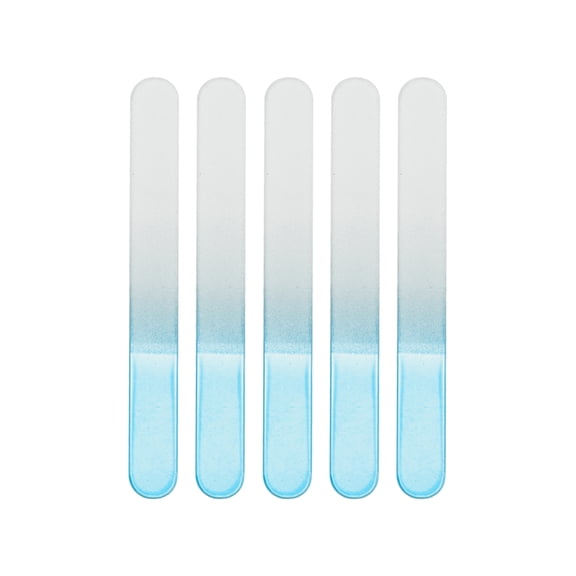 Unique Bargains 5 Pcs Round Head Glass Nail Files Blue