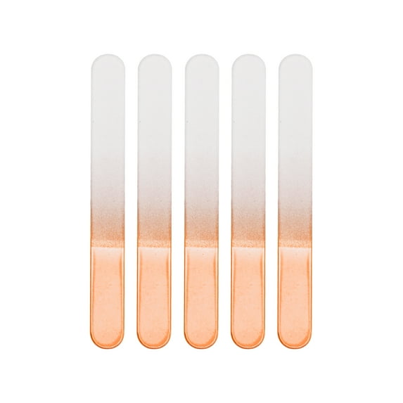 Unique Bargains 5 Pcs Round Head Glass Nail Files Orange