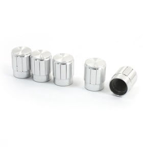 Unique Bargains 5 Pcs Silver Tone CD Amplifier Control Knob for 6mm Knurled Shaft Potentiometer