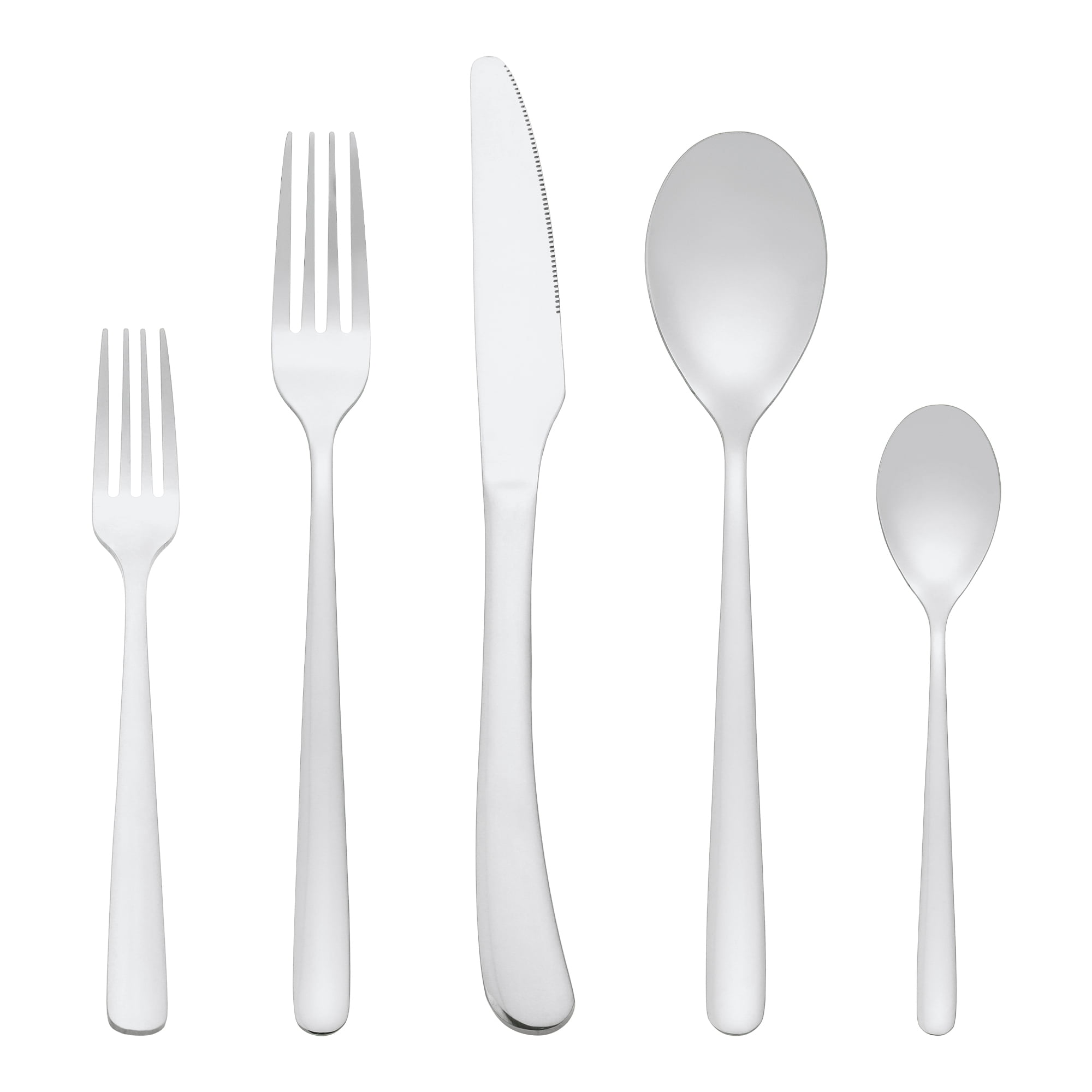 Unique Bargains 5 Pcs Silverware Set Stainless Steel Flatware Silver