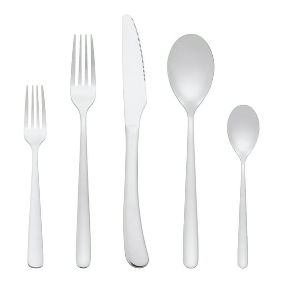 Unique Bargains 5 Pcs Silverware Set Stainless Steel Flatware Silver