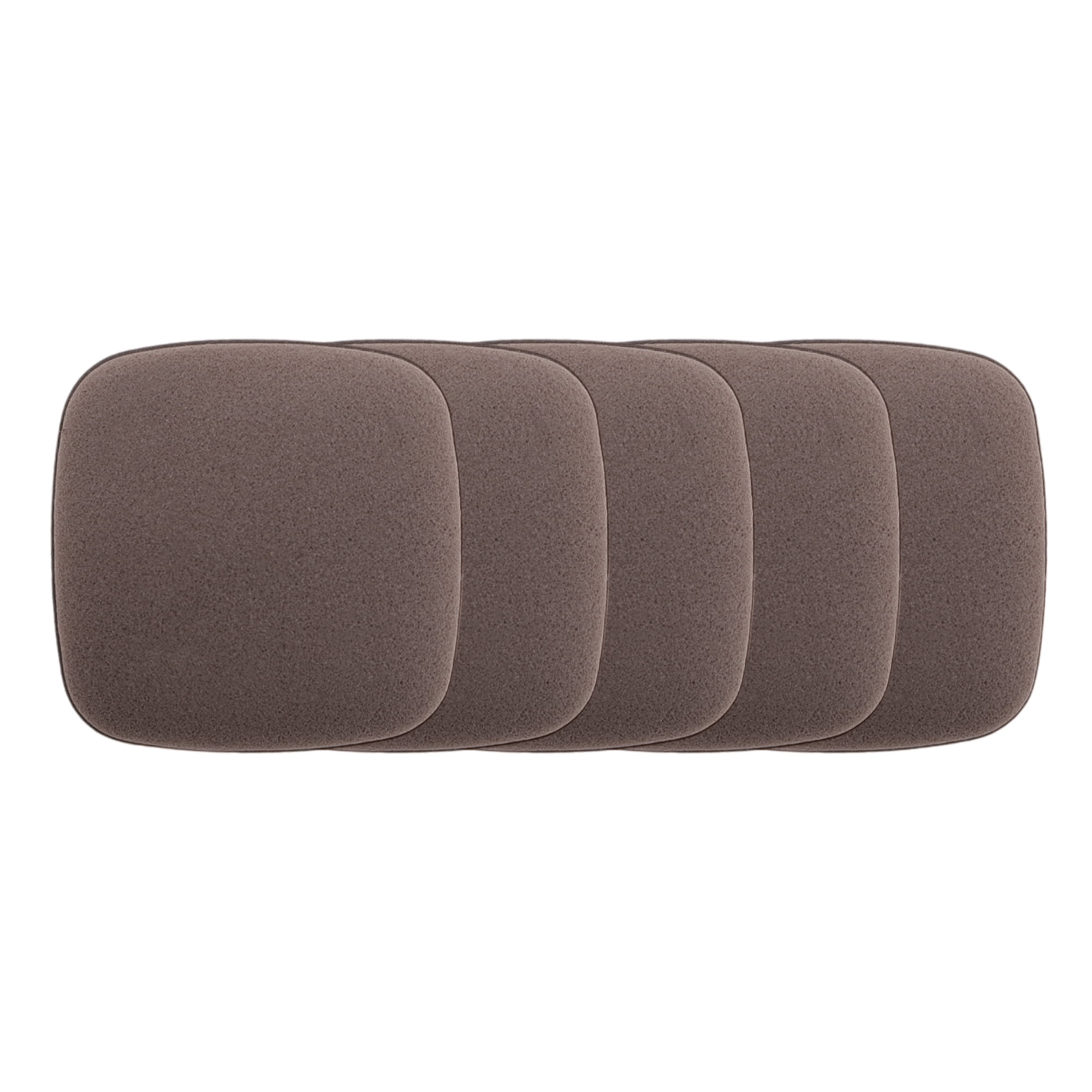 Unique Bargains 5 Pcs Square Face Makeup Sponge for Travel Brown
