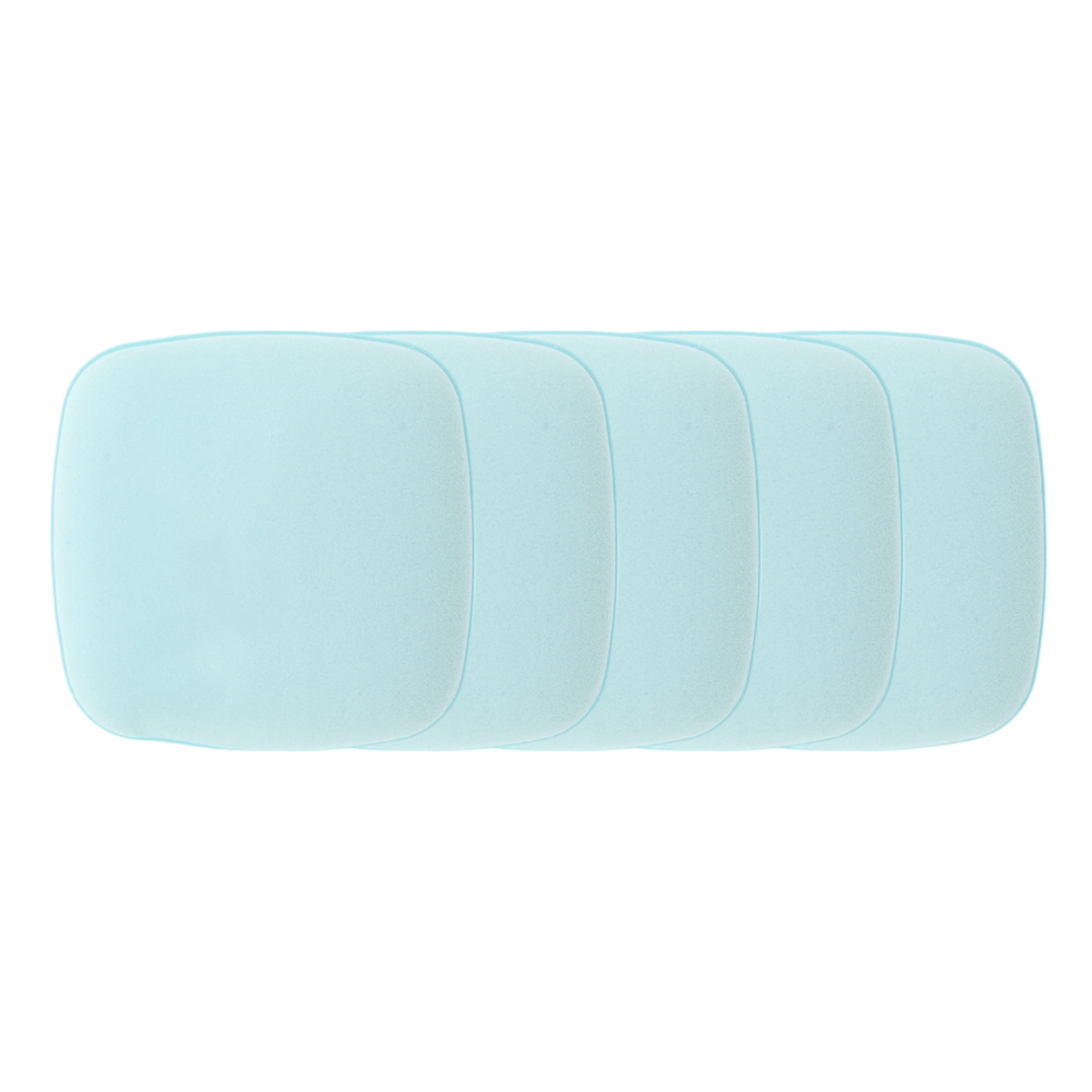 Unique Bargains 5 Pcs Square Face Makeup Sponge for Travel Light Blue
