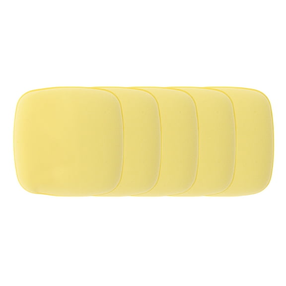 Unique Bargains 5 Pcs Square Face Makeup Sponge for Travel Light Yellow Hydrophilic Polyurethane