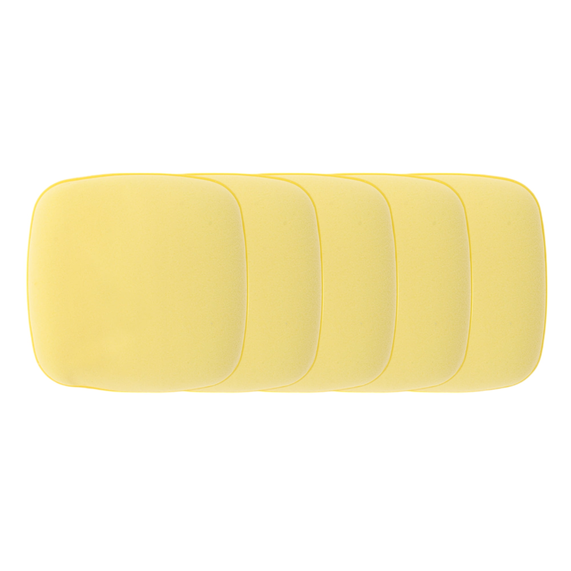Unique Bargains 5 Pcs Square Face Makeup Sponge for Travel Light Yellow
