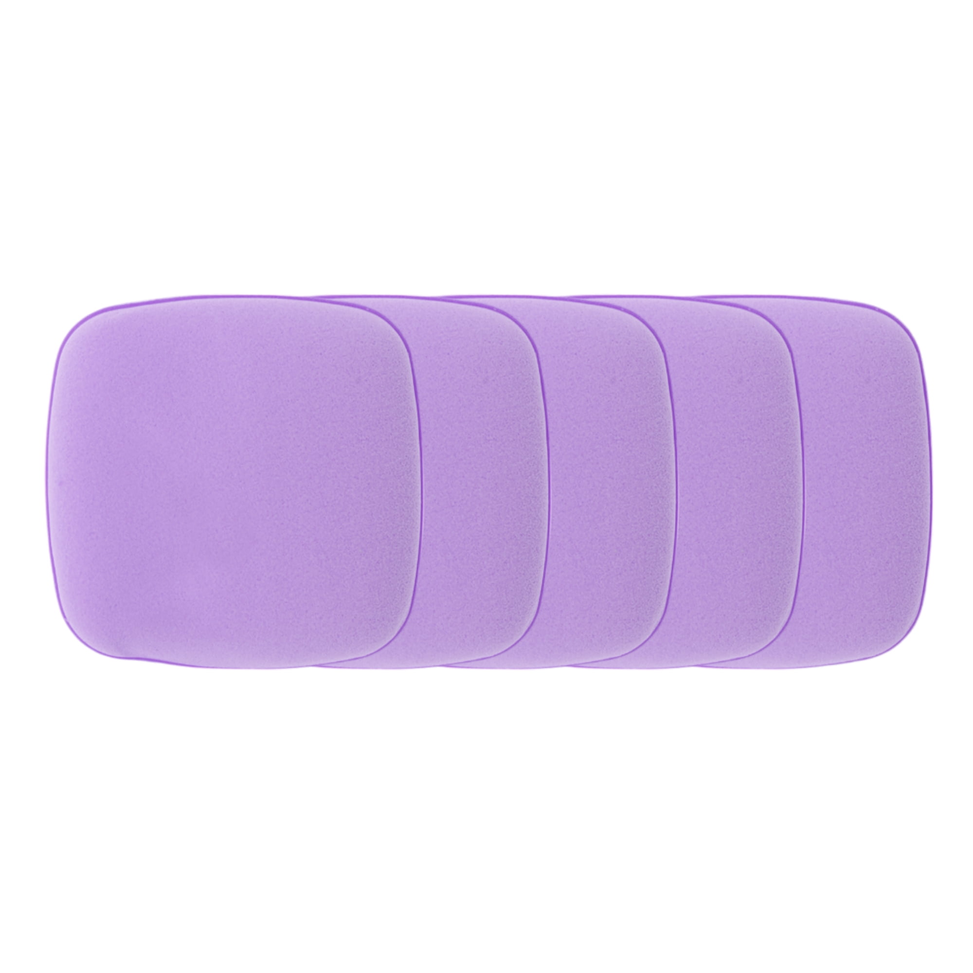Unique Bargains 5 Pcs Square Face Makeup Sponge for Travel Purple