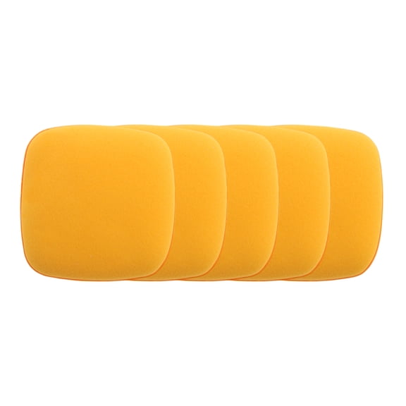 Unique Bargains 5 Pcs Square Face Makeup Sponge for Travel Yellow Hydrophilic Polyurethane