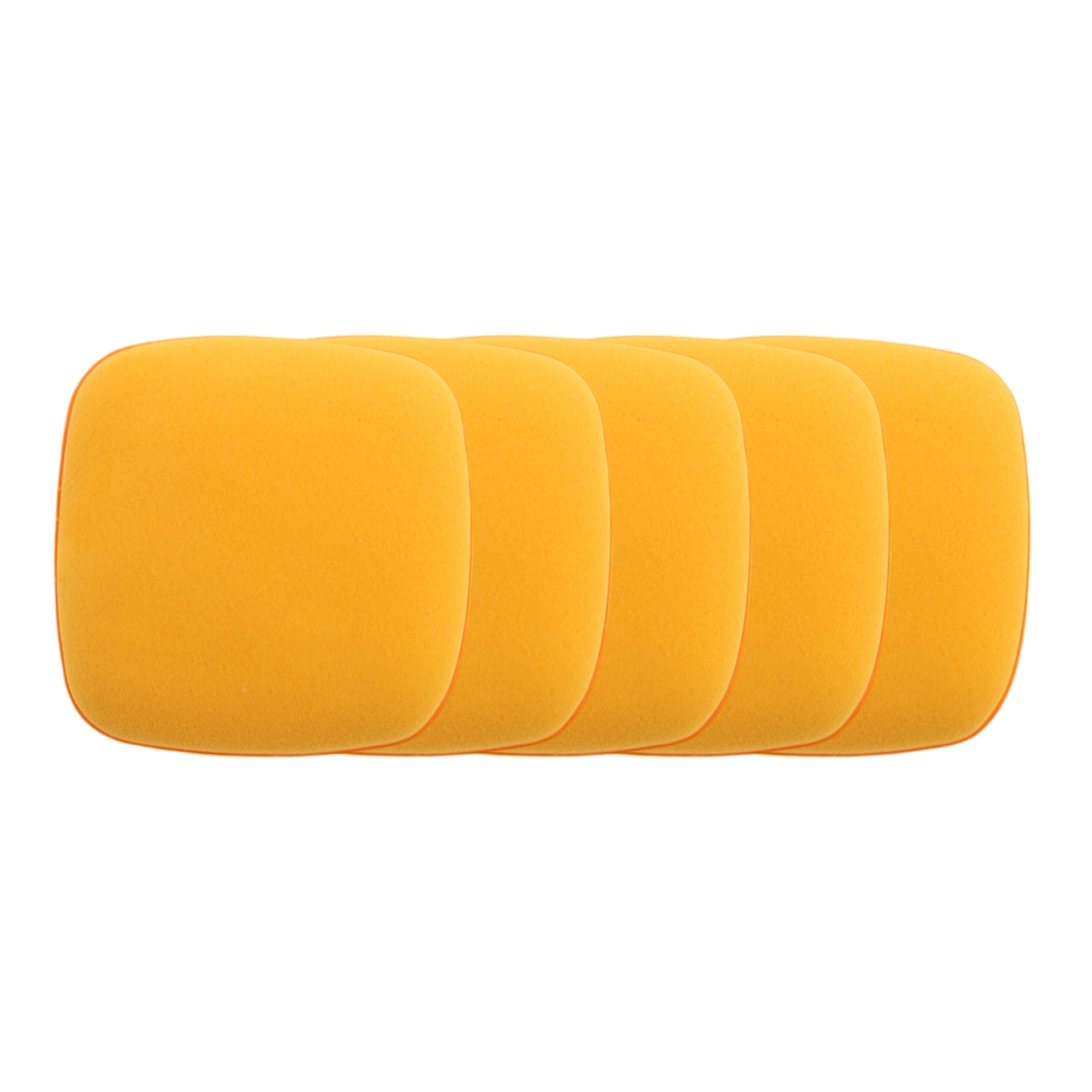 Unique Bargains 5 Pcs Square Face Makeup Sponge for Travel Yellow