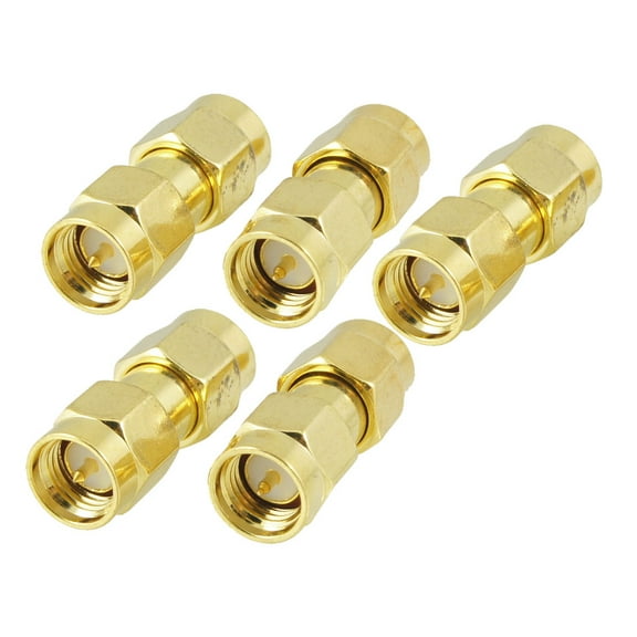 Unique Bargains 5 Pcs Straight SMA Male RF Coaxial Connector Adapter for Antenna Cable