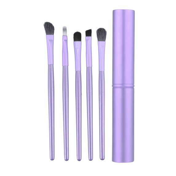 Unique Bargains 5 Pcs Travel Blending Makeup Brush Set Foundation Contour Concealer Blusher Brush 15.3x2.3cm Purple