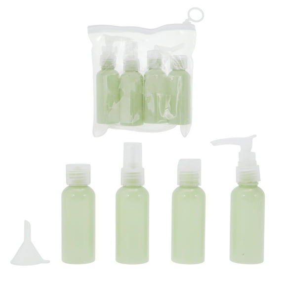 Unique Bargains 5 Pcs Travel Size Toiletries Bottles Containers Leakproof Portable Refillable Travel Bottles Set Grass Green