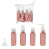 Unique Bargains 5 Pcs Travel Size Toiletries Bottles Containers Leakproof Portable Refillable Travel Bottles Set Pink