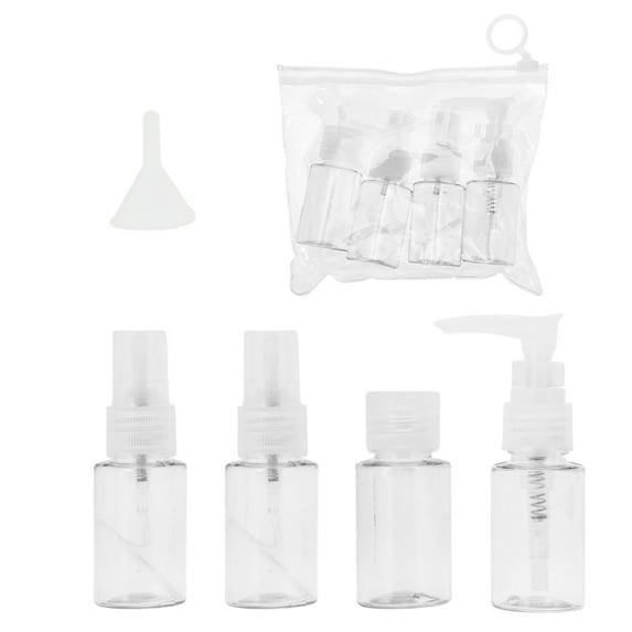 Unique Bargains 5 Pcs Travel Size Toiletries Bottles Containers Leakproof Squeezable Refillable Travel Bottles Set Clear