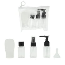 Unique Bargains 5 Pcs Travel Size Toiletries Bottles Containers Leakproof Squeezable Refillable Travel Container Set Black