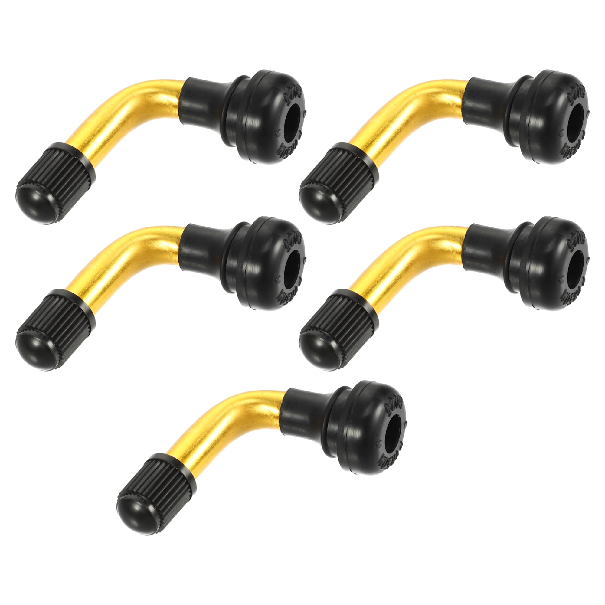Unique Bargains 5 Pcs Universal Tubeless Tire Valve Stem - Stainless Steel Gold Tone PVR50