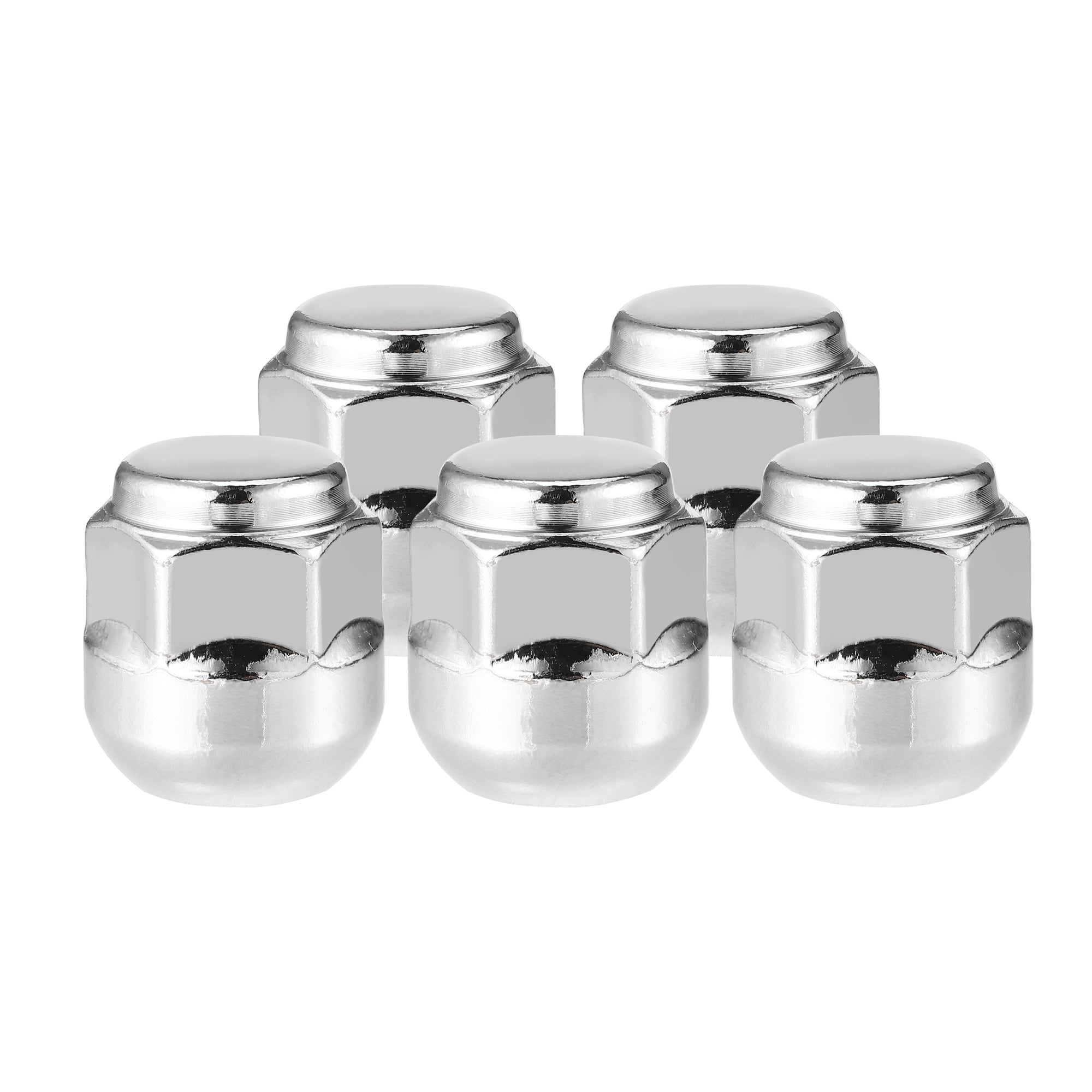 5 Pcs Wheel Lug Nuts Compatible for Honda Odyssey for Honda Pilot, Durable Chorme Plated M14x1.5 Carbon Steel Silver Tone