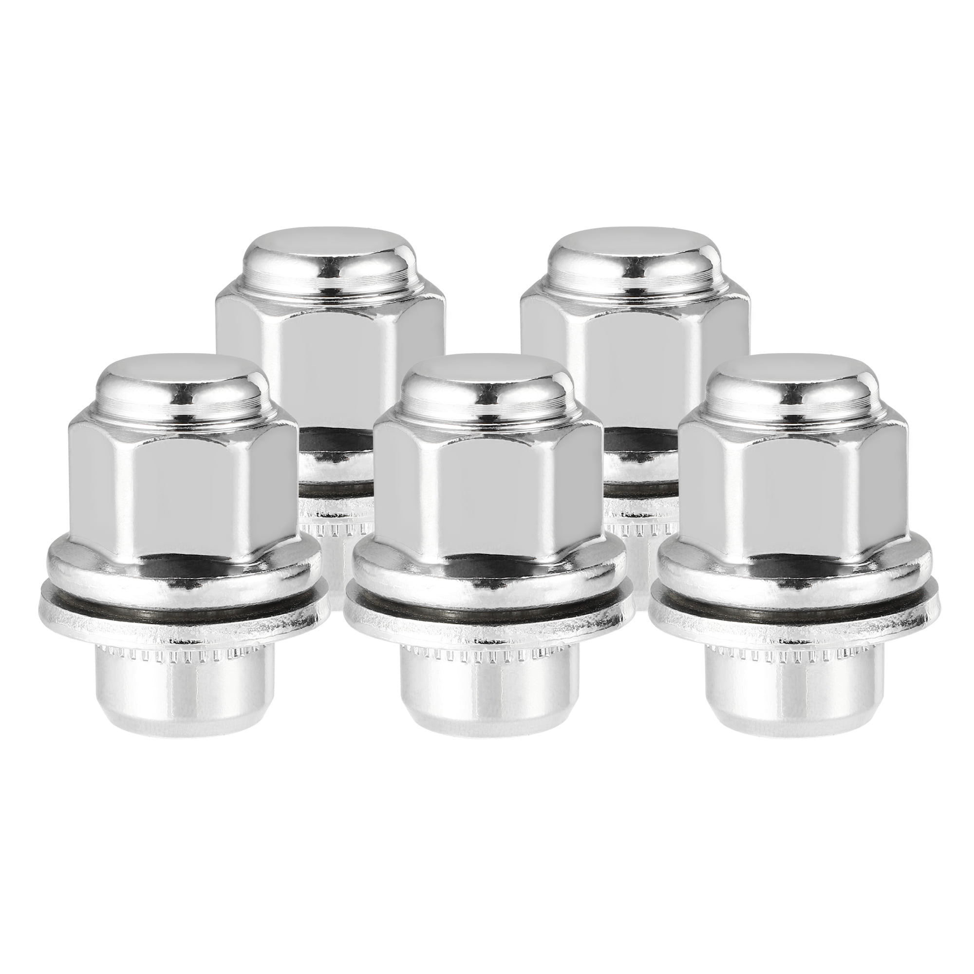 Set Of 4 Chrome Wheel Lock Lug Nuts - 12x1.5 For Toyota Prius, Camry, Corolla