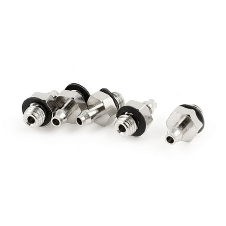 Unique Bargains 5 Pieces 5/32" 4mm Air Pneumatic Hose Tube to M5 5mm Male Thread Barb Fittings