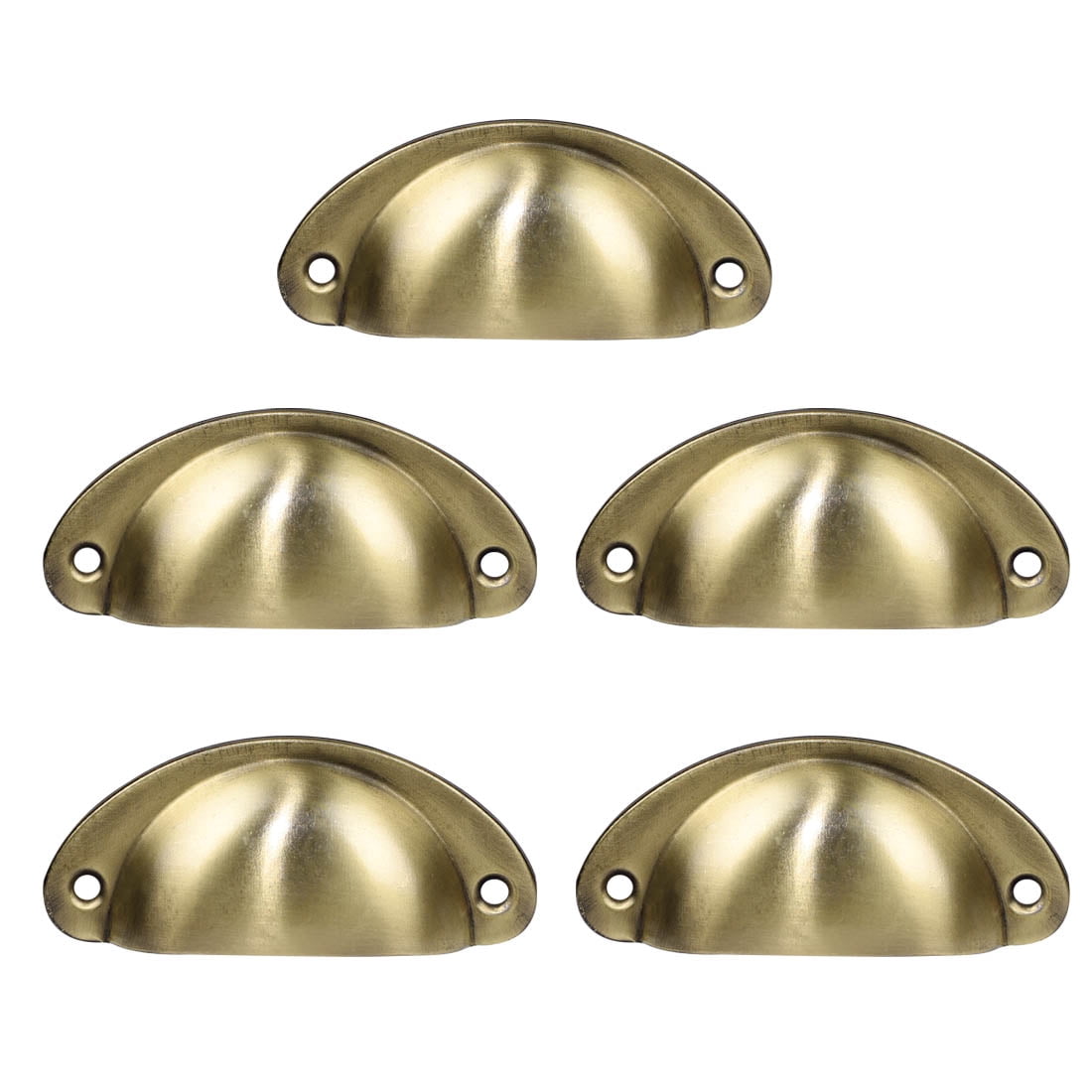 Unique Bargains 5 Pieces Bin Cup Pulls Knobs for Cabinet Dresser Bronze Tone