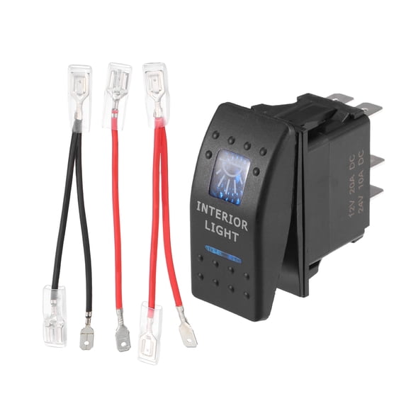Unique Bargains 5 Pin Car Interior Light Waterproof Rocker Switch Toggle Kit 20A/12V 10A/24V SPST on Off Universal Blue