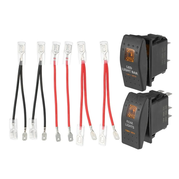 Unique Bargains 5 Pin Car Interior UTV Rear Lights Switch LED Light Bar Switch Kit 20A/12V 10A/24V Universal Orange