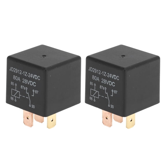 Unique Bargains 5 Pins 24V 80A Auto Relay Multi Purpose Waterproof Car Relay 2 Pcs Black