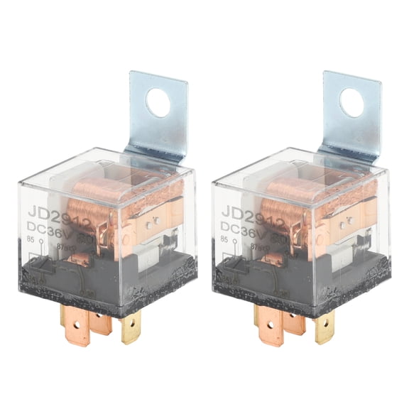 Unique Bargains 5 Pins 36V 80A Auto Relay with Metal Hanging Hole Multi Purpose Waterproof Car Relay 2 Pcs Clear