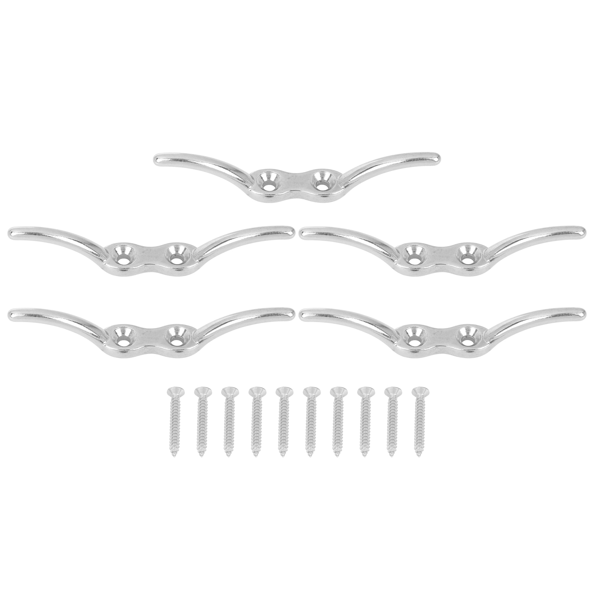 Boat Flagpole Cleat Hook Set – 316 Stainless Steel Rope Cleats With Screws (Pack Of 5)