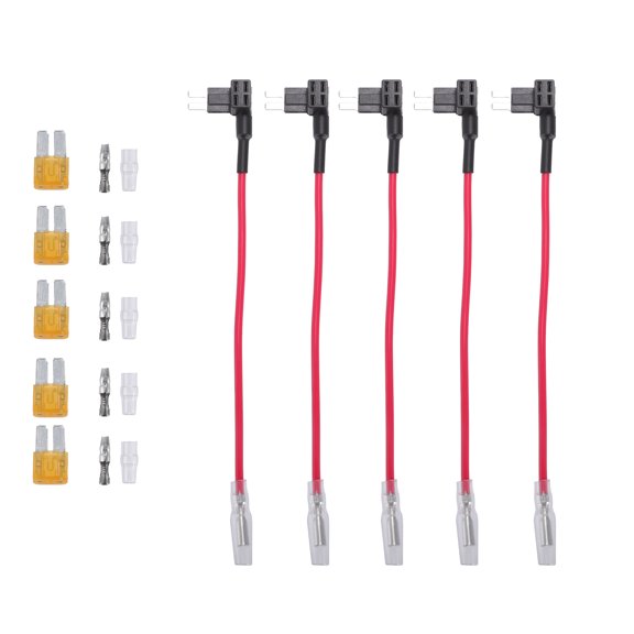 Unique Bargains 5 Set Universal Car Fuse Tap and Circuit Adapters 12V with 5A Blade Type Fuses