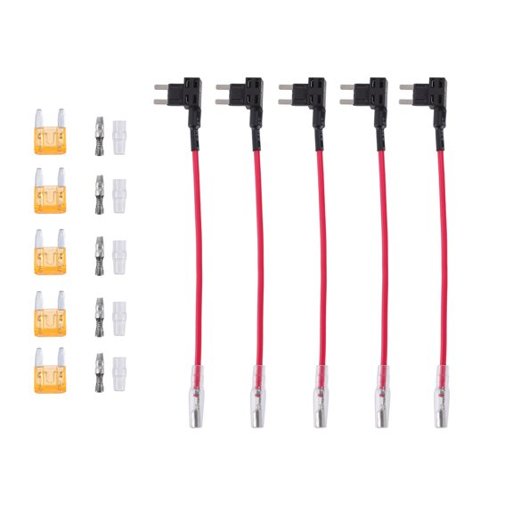 Unique Bargains 5 Set Universal Car Fuse Tap and Circuit Adapters 12V with 5A Mini Blade Type Fuses