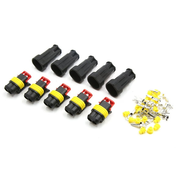 Unique Bargains 5 Sets HID 2 Way Sealed Water Resistant Electrical Wire Car Auto Connector Plug