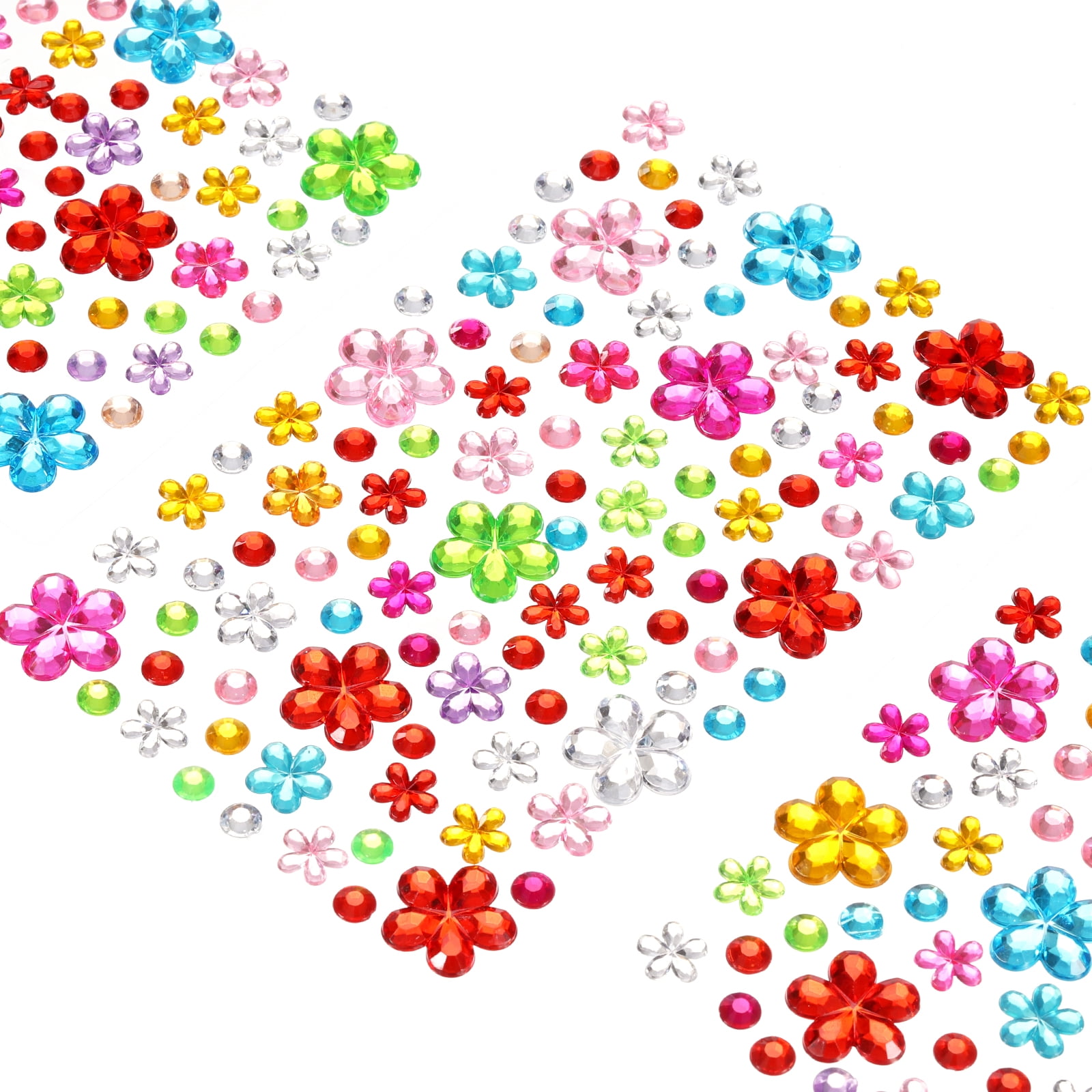 Unique Bargains 5 Sheet 505 Pcs Gems Stickers Sheet Self-Adhesive Rhinestone Stickers