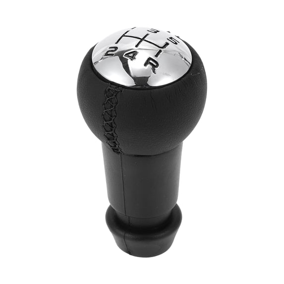 Unique Bargains 5 Speed Gear Shift Knob, Gearbox Stick Shifter Lever Knob No.2403AJ for Citroen C3 2002-2011 Plastic Faux Leather Black Chrome Silver Tone, 1 Pc