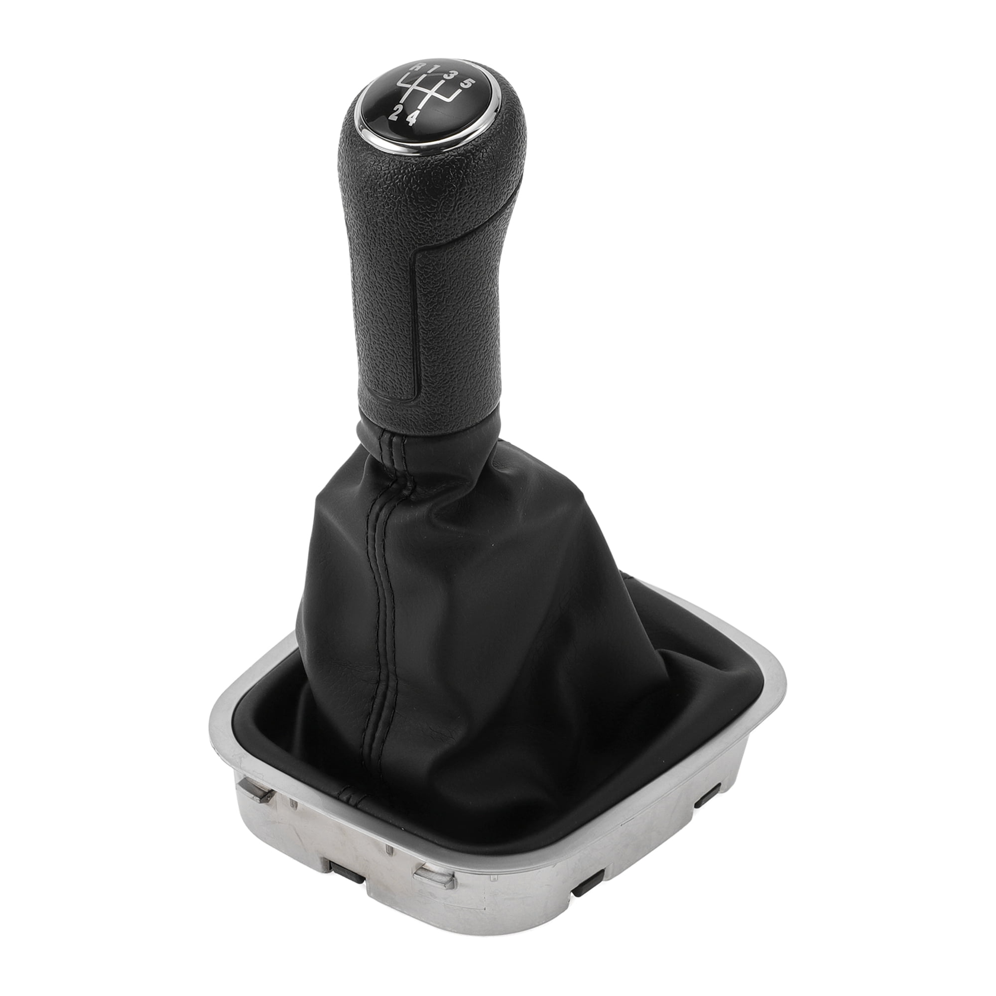 Unique Bargains 5 Speed Manual Gear Shift Knob with Cover - Car Shift Lever Knob with Cover - for Volkswagen Polo 2010-2013 Plastic Faux Leather Black - 1 Pc
